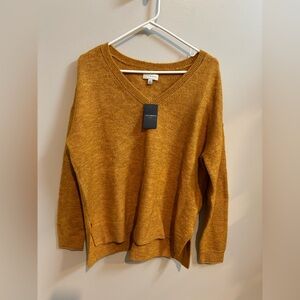 Lucky Brand Women’s Mustard V-Neck Sweater